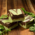 CHOCOLATE MINT SWIRL FUDGE.